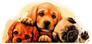 " ФРЕЯ" PZLF- 003 Пазл фигурный деревянный " Забавные щенки" 154 элемент. 