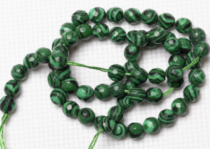 Бусины Малахит искусственный 7818062МП гранёные 6мм